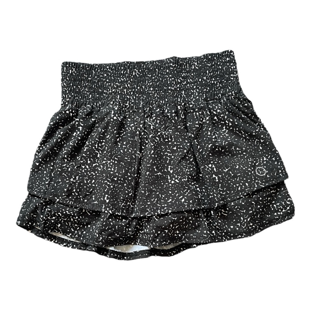 Bubble Black Speckled Ruffle tennis Skirt